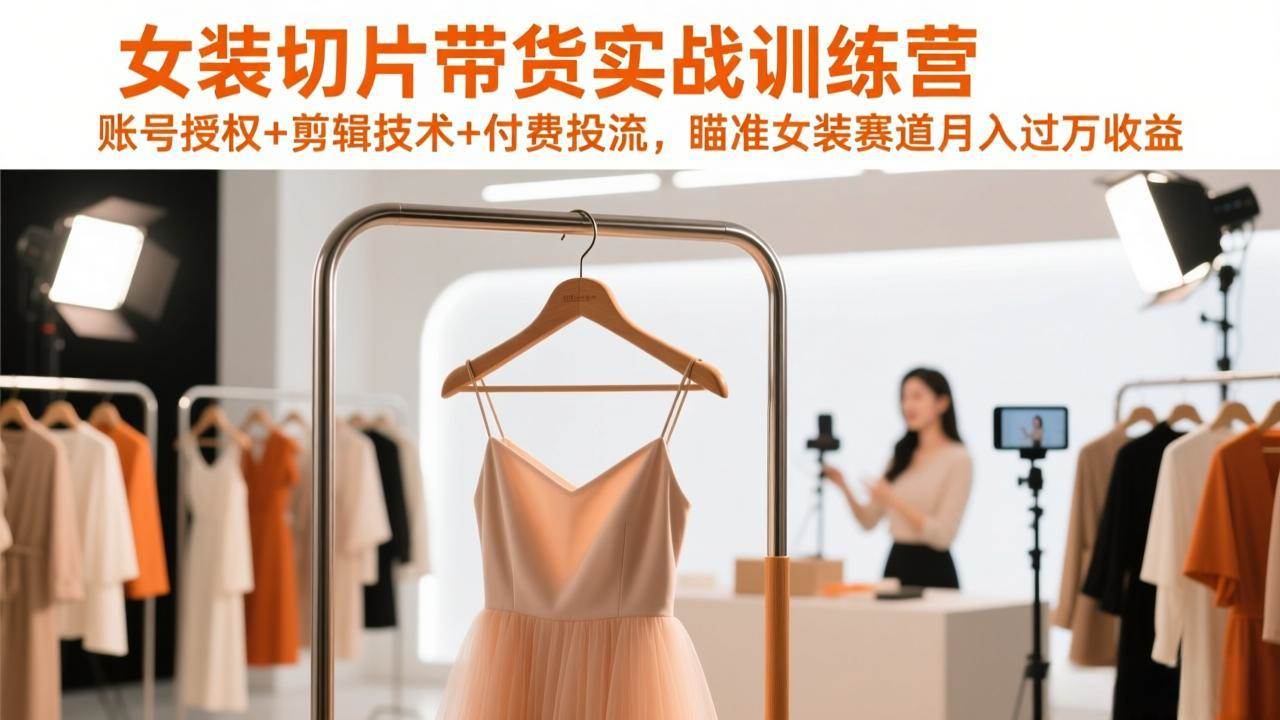 (17357期)女装切片带货实战训练营,账号授权+剪辑技术+付费投流,瞄准女装赛道月入过万收益 (17357期)女装切片带货实战训练营,账号授权+剪辑技术+付费投流,瞄准女装赛道月入过万收益
