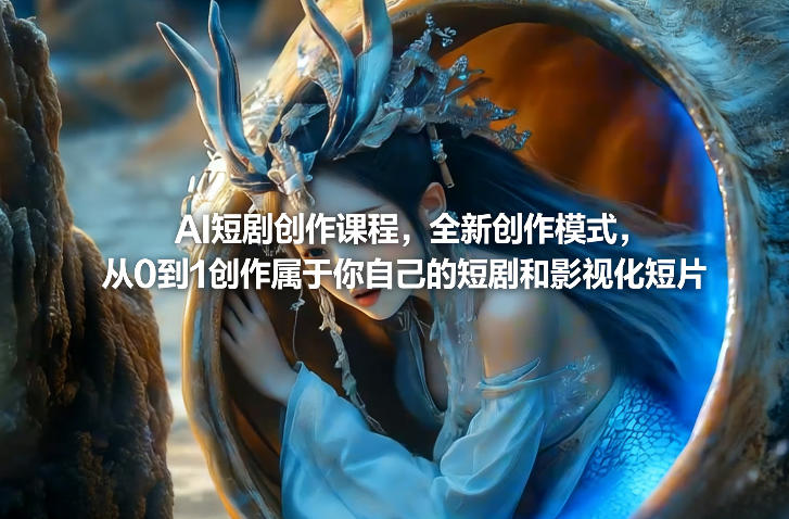 AI短剧创作课程，全新创作模式，从0到1创作属于你自己的短剧和影视化短片