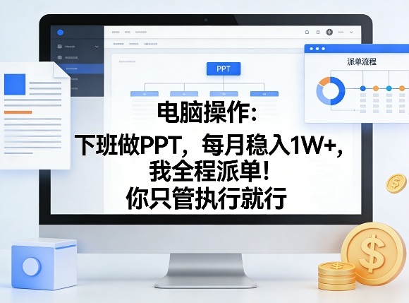 电脑操作:下班做PPT,每月稳入1W+,我全程派单!你只管执行就行【揭秘】 电脑操作:下班做PPT,每月稳入1W+,我全程派单!你只管执行就行【揭秘】