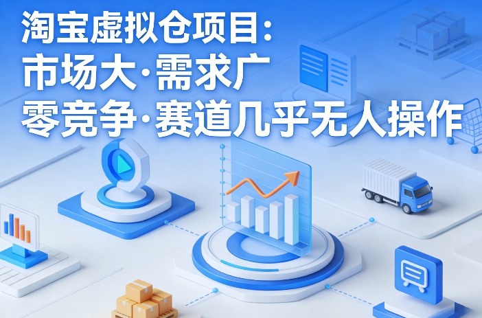 淘宝虚拟仓项目,市场大,需求广,零竞争,赛道几乎没人操作 淘宝虚拟仓项目,市场大,需求广,零竞争,赛道几乎没人操作