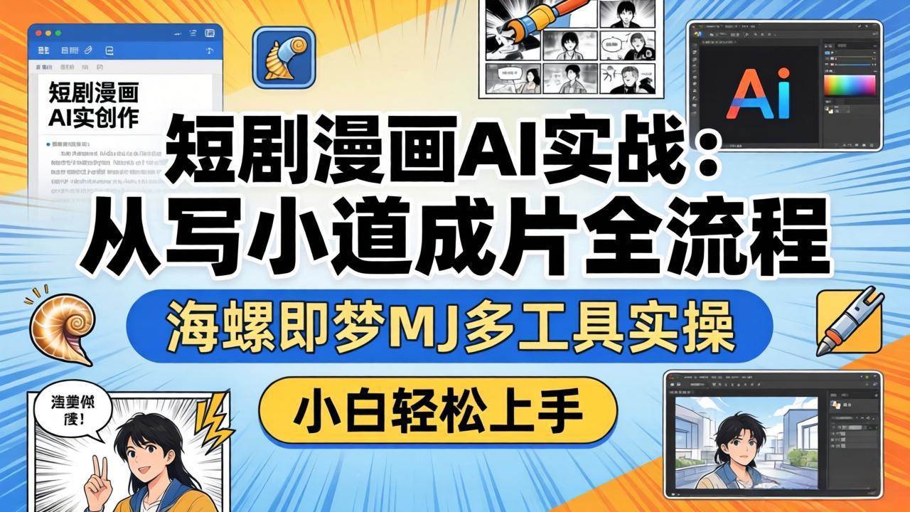 (17945期)短剧漫画AI实战:从写小说到成片全流程,海螺即梦MJ多工具实操,小白轻松上手 (17945期)短剧漫画AI实战:从写小说到成片全流程,海螺即梦MJ多工具实操,小白轻松上手