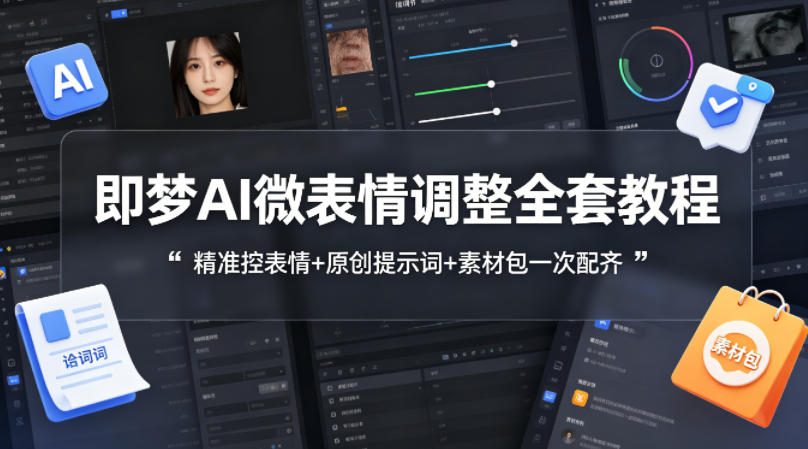 即梦AI微表情调整全套教程,精准控表情+原创提示词+素材包一次配齐 即梦AI微表情调整全套教程,精准控表情+原创提示词+素材包一次配齐