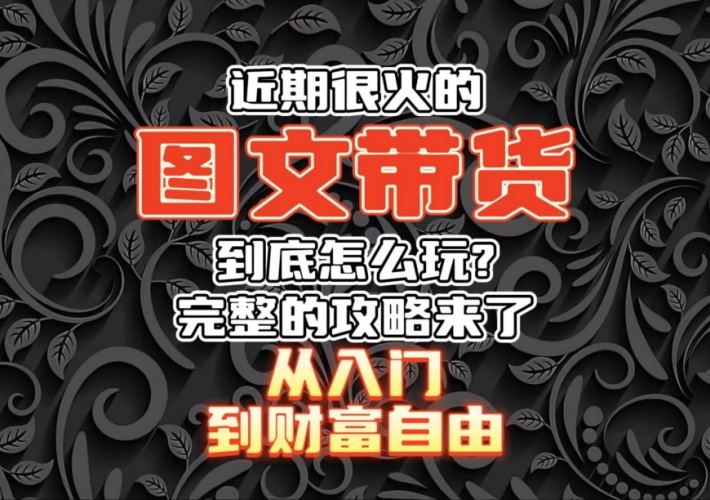 短视频平台图文带货项目，低门槛高收益的长期玩法，适合所有人操作的副业-知知学社